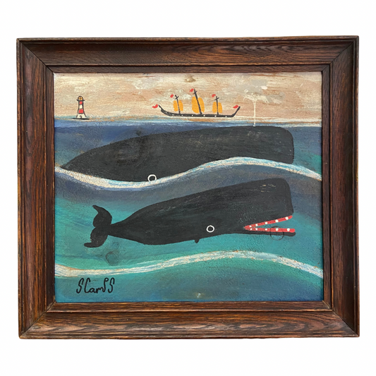 Steve Camps Original Framed Whale Painting