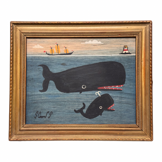 Steve Camps Original Framed Whale Painting
