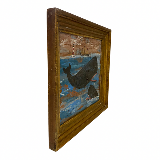 Steve Camps Original Framed Whale Painting