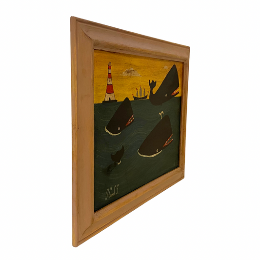 Steve Camps Original Framed Whale Painting