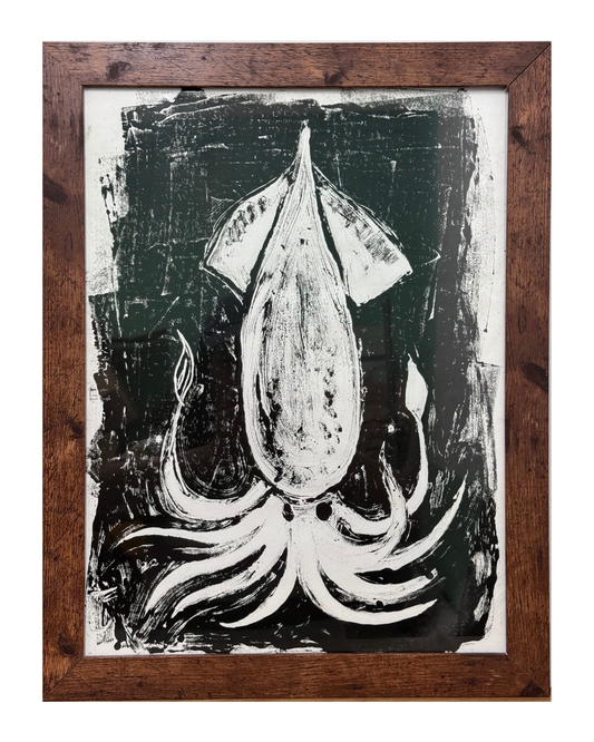 Katy Gusterson Original Framed Squid Monotype