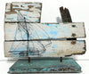 Ben Baker 'Boat on Plinth' Wire Drawing