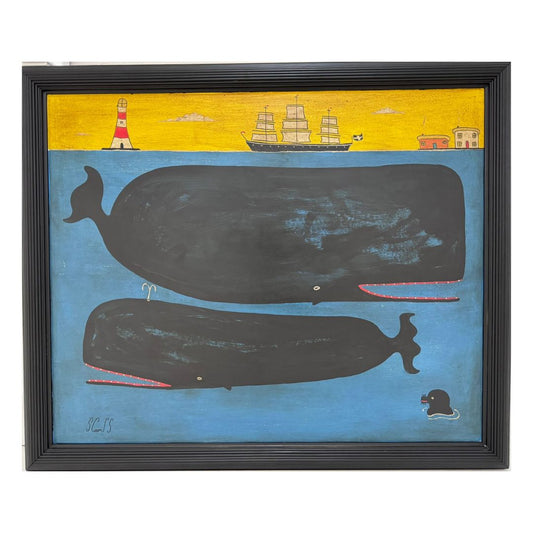 Steve Camps Original Framed Whale Painting