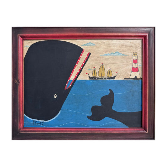 Steve Camps Original Framed Whale Painting