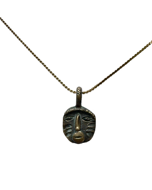 Natasha Ratcliffe Hand Crafted Solid Bronze Face Pendant Necklace