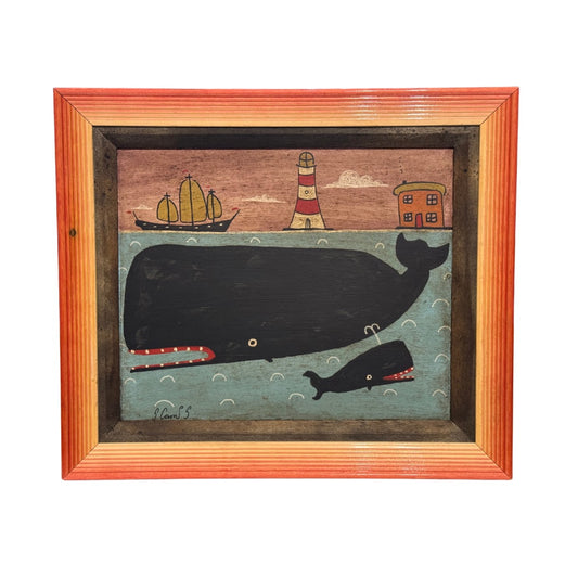 Steve Camps Original Framed Whale Painting