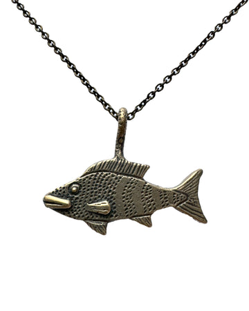 Natasha Ratcliffe Hand Crafted Solid Bronze Fish Pendant Necklace