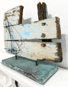 Ben Baker 'Boat on Plinth' Wire Drawing