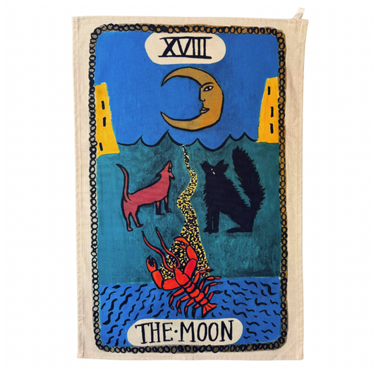 Tabby Booth Cotton Tarot Moon Tea Towel