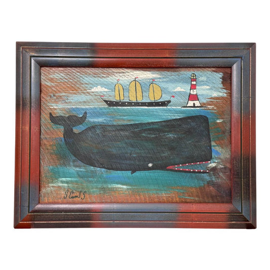 Steve Camps Original Framed Whale Painting