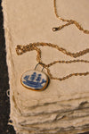 Eloise Rose Handmade 24k Gold Lustre & Porcelain Pendant Necklace  • Ship