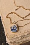 Eloise Rose Handmade 24k Gold Lustre & Porcelain Pendant Necklace  • Ship