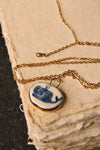 Eloise Rose Handmade 24k Gold Lustre & Porcelain Pendant Necklace  • Whale