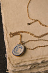 Eloise Rose Handmade 24k Gold Lustre & Porcelain Pendant Necklace  • Moon