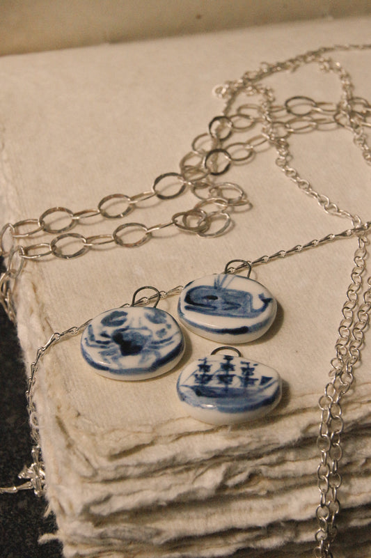 Eloise Rose Handmade Porcelain Pendant Necklace  • Crab
