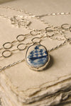 Eloise Rose Handmade Recycled Silver & Porcelain Pendant Necklace  • Boat